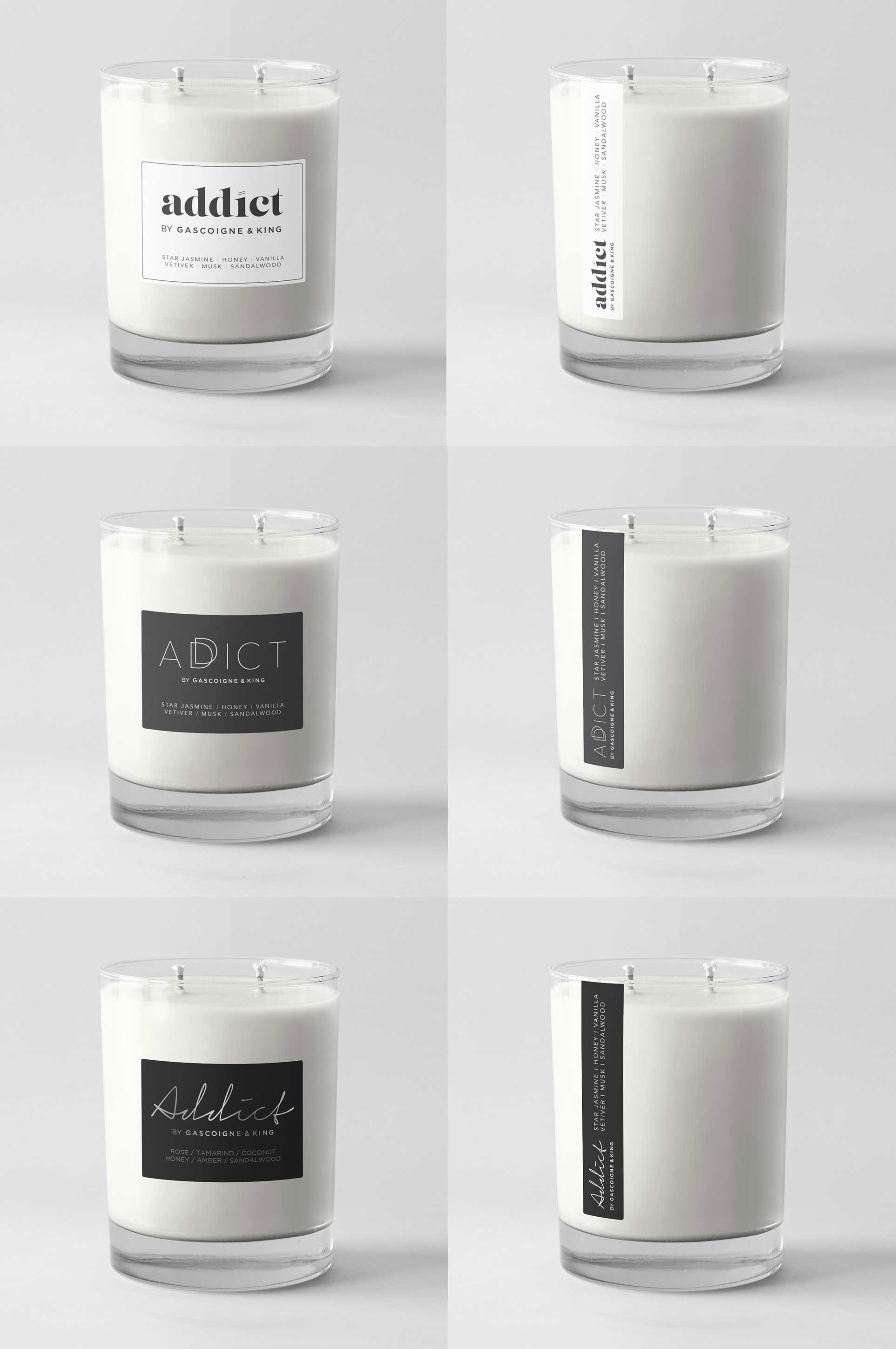 Interiors Addict candle fragrance logo design